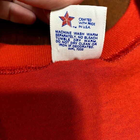 Vintage Remove Before Flight Long Length Sleep Shirt Single Stitch Size L Red - Picture 8 of 10